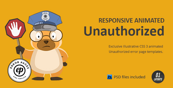 Unauthorized | CSS Animated HTML Template
