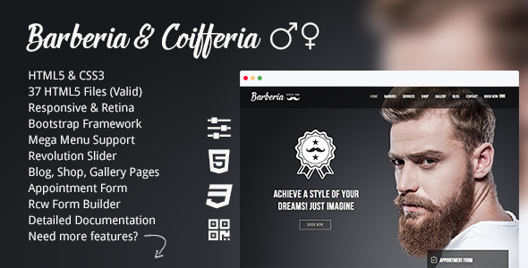 Barberia | Barber Hair Salon Responsive Template