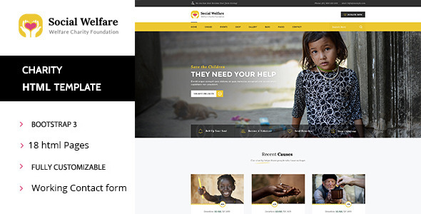 Social Welfare - Charity & Non-Profit HTML Template