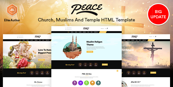 Peace - Church / Muslims / Temple HTML Template