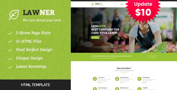 Lawner - Gardening and Landscaping HTML Template