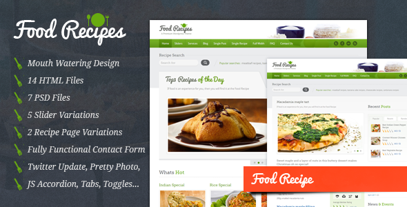 Food Recipes - HTML Template