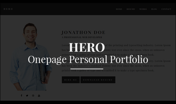 Hero - Onepage Personal Portfolio
