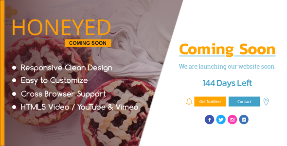 HONEYED - Simple Vimeo & YouTube Video Background Page