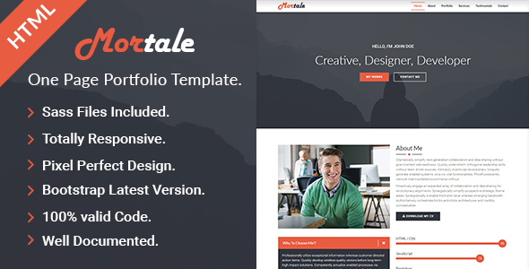 Mortale | One Page Personal Portfolio HTML Template