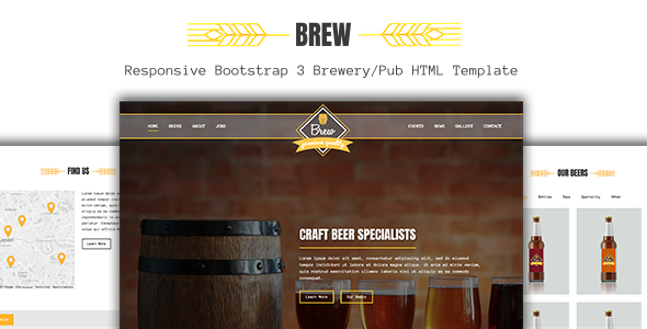 Brew - Craft Beer Brewery / Pub HTML5 Template