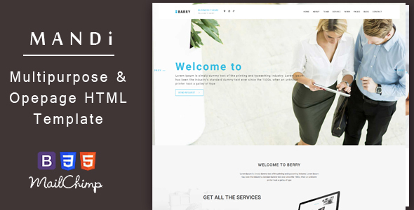 Mandi – Onepage and Multipage Responsive Creative , Corporate, Business & Portfolio Template