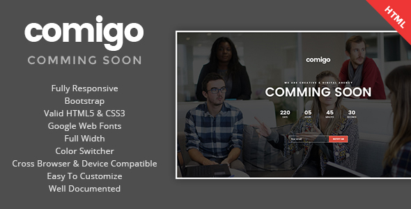 Comigo - Coming Soon HTML Template