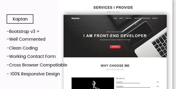 Kaptan- Onepage HTML Portfolio Template
