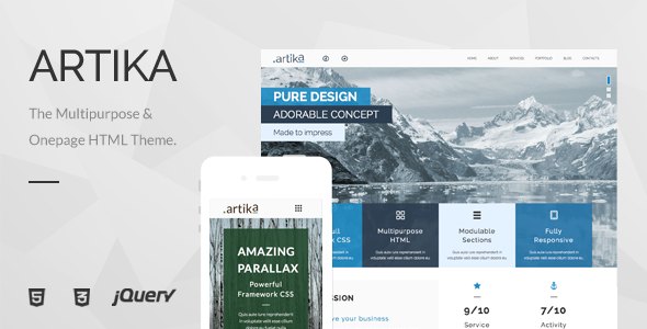Artika - Multipurpose & Onepage HTML Template