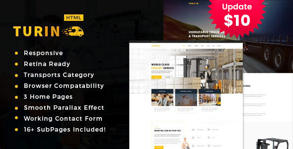 Turin - Transport and logistics HTML5 Template.