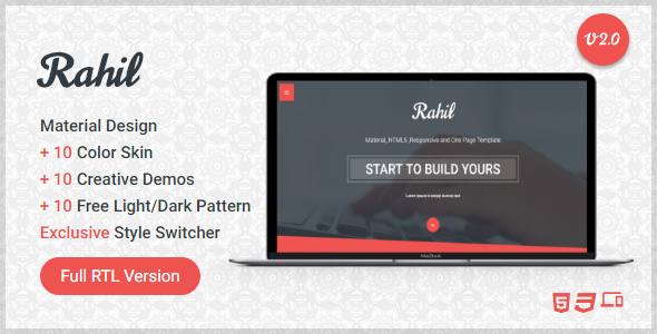 Rahil - HTML One Page Template  ( RTL Supported )