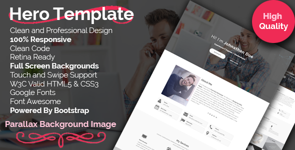 Hero - Reposnsive Personal Template