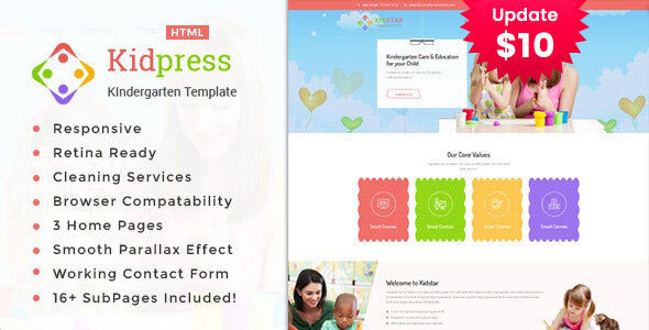 Kidpress- Kindergarten & School HTML Template