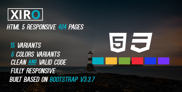 Xiro- HTML5 Responsive 404 Pages