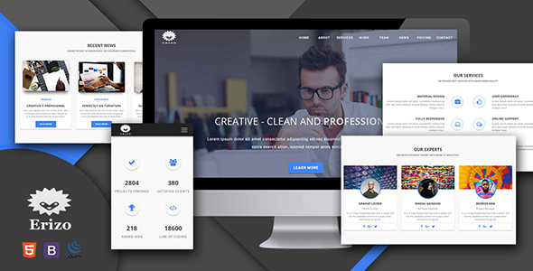 Erizo - Material Design Multipurpose Template