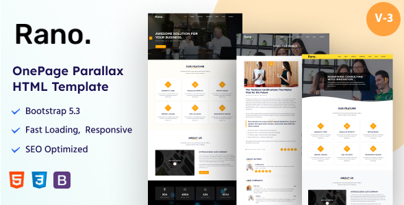 Rano - One Page Parallax HTML Template
