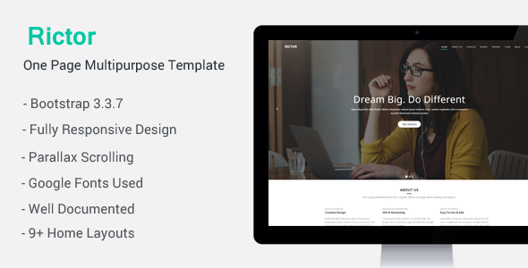 Rictor - Responsive One Page Multipurpose Template