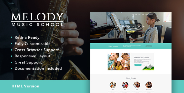 Melody | Music School HTML Template