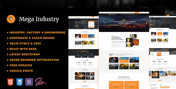 Mega Industry - Industrial HTML Template