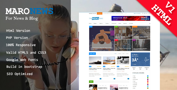 Maro - News & Blog Html Template
