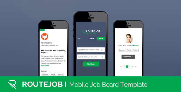 ROUTEJOB | Mobile Job Board Template