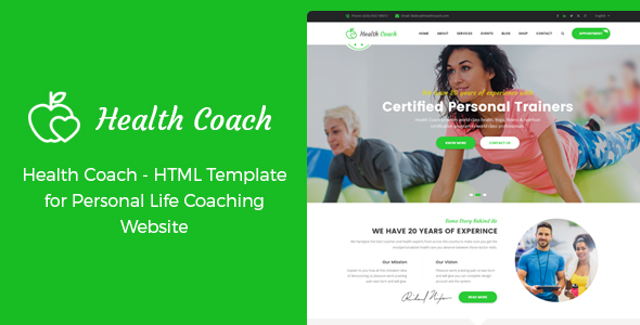 Health Coach - HTML Template for Personal Life Coaching Website