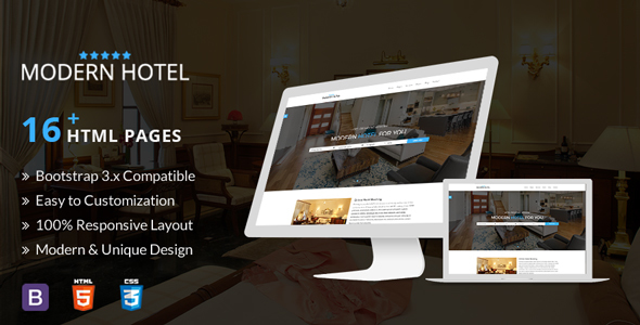 Modern Hotel, Responsive Html5 Template