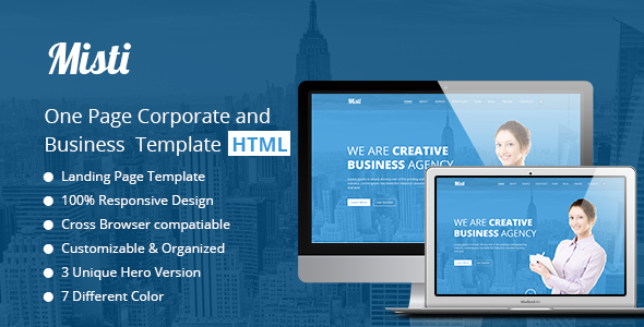 Misti – One Page Corporate and Business  Landing template