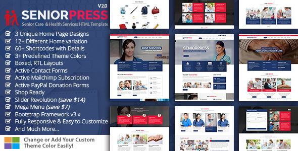 Senior Press - Elder Care & Physiotherapy HTML Template