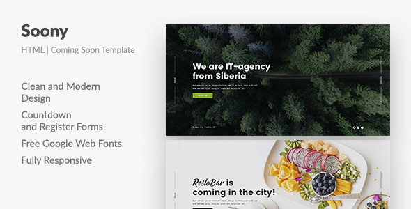Soony — Powerful Coming Soon HTML Template