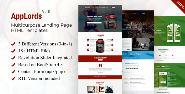 AppLords: One Page Multipurpose Responsive HTML Template