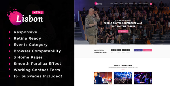 Lisbon - Conference & Event HTML Template