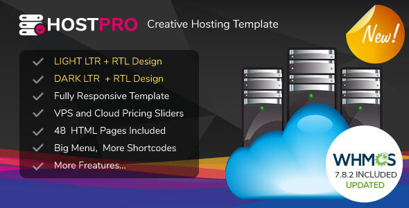 HOSTPRO - WHMCS & HTML Responsive Professional Clean and Creative Hosting and multipurpose Template