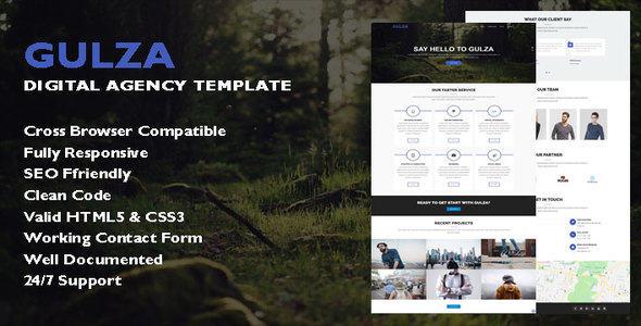 Gulza - Digital Agency One Page Template