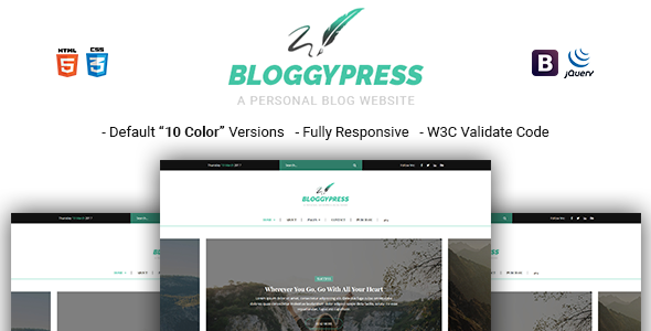 BloggyPress | Responsive Personal Blog HTML5 Template