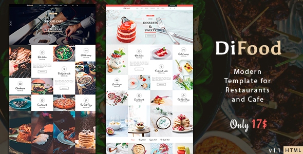 DiFood - Restaurant And Cafe HTML Template