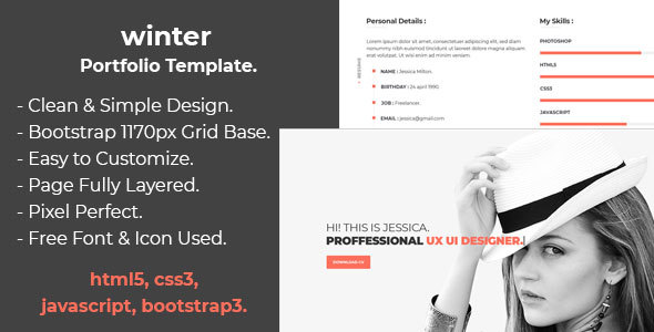 Winter | Portfolio One Page HTML Template