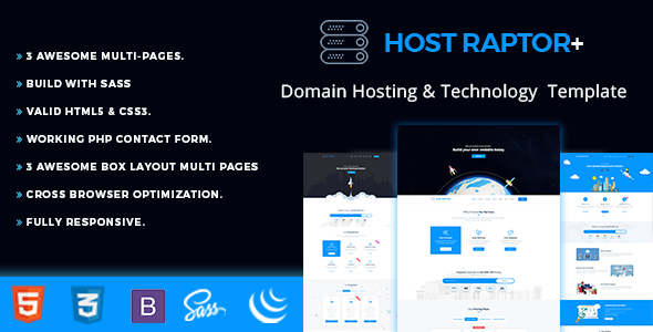 HostRaptor Plus - Hosting Domain HTML Template