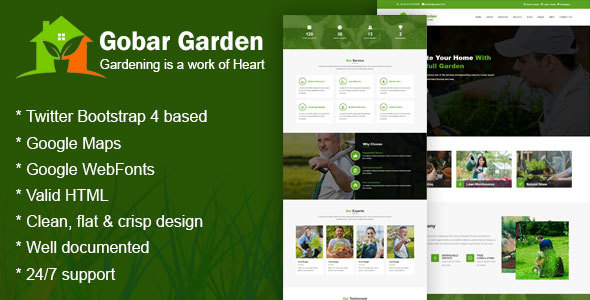 Gobar Garden - Gardening and Landscaping Responsive HTML5 Template
