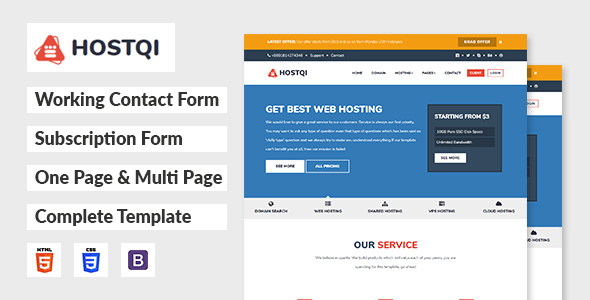 HostQi - HTML5 Responsive Hosting Template