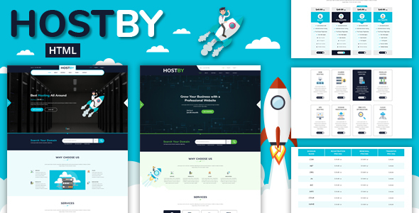 Hostby -  Multipage Hosting Bootstrap4 HTML Template