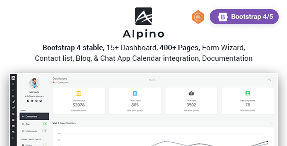 Alpino | Bootstrap 5 & 4 Admin Dashboard Template