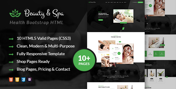 Beauty & Spa | Health Bootstrap HTML Template