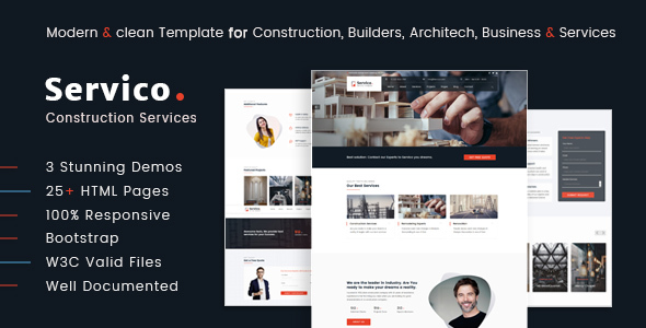 Servico – Construction Services HTML5 Template