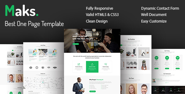 Maks - Onepage Multipurpose Responsive HTML5 Template