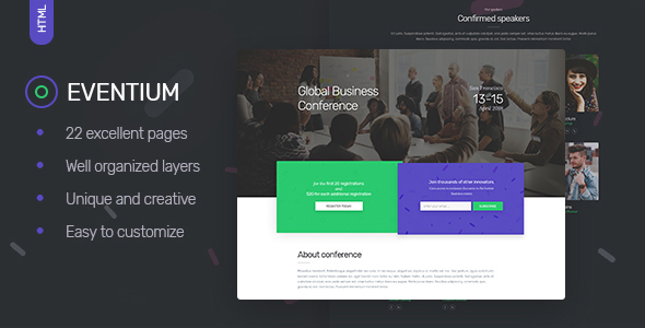Eventium - Responsive Events HTML5 Template