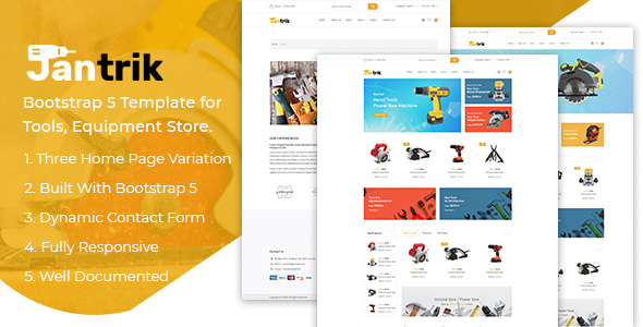 Jantrik - Tools Equipment Store eCommerce HTML Template