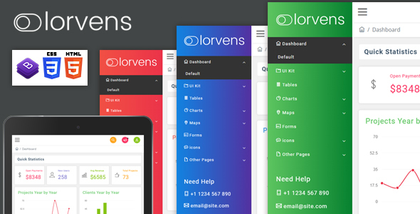 Lorvens - Bootstrap Admin Template
