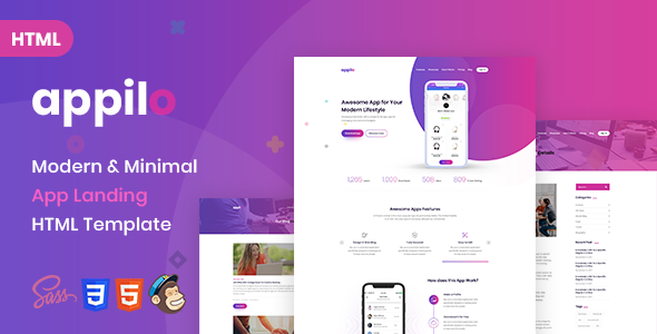 Appilo - App landing page HTML Template